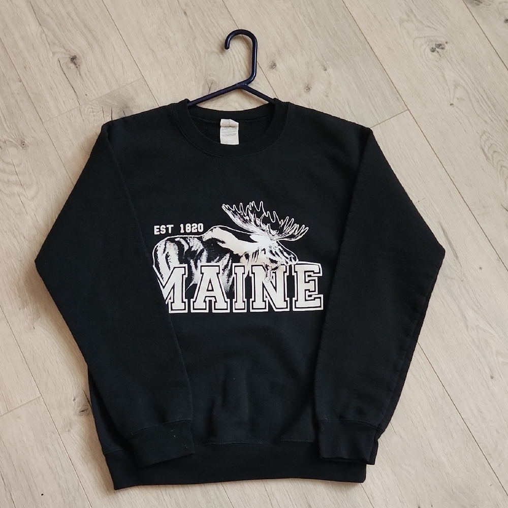 Black Maine Graphic Sweater